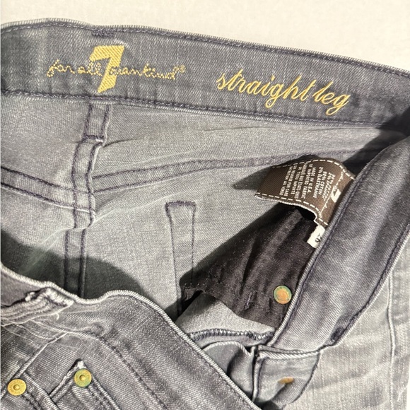 7 For All Mankind Size 26 Women's Charcoal Straight Leg Jeans - Picture 2 of 4